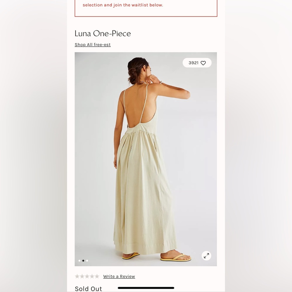 Free People Cream Jumpsuit - Picture 2 of 6
